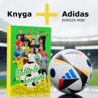 Knyga "FUTBOLO HEROJAI" + 1 dydio kamuolys EURO24 MINI